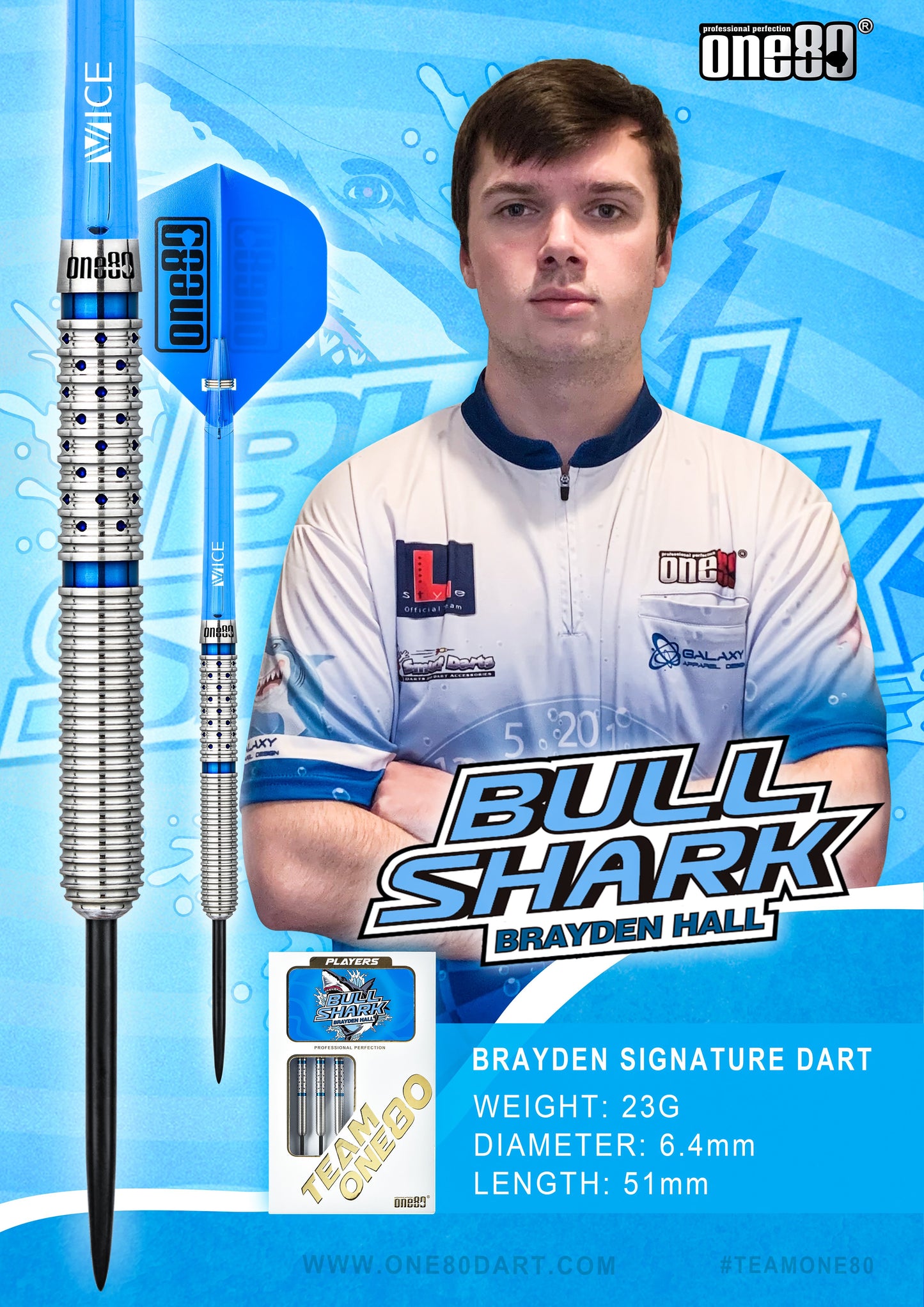 ONE80 Brayden Hall Steeltip 23g