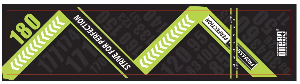 One80 Poly Dart Mat (incl. Oche Tape) Dartteppich