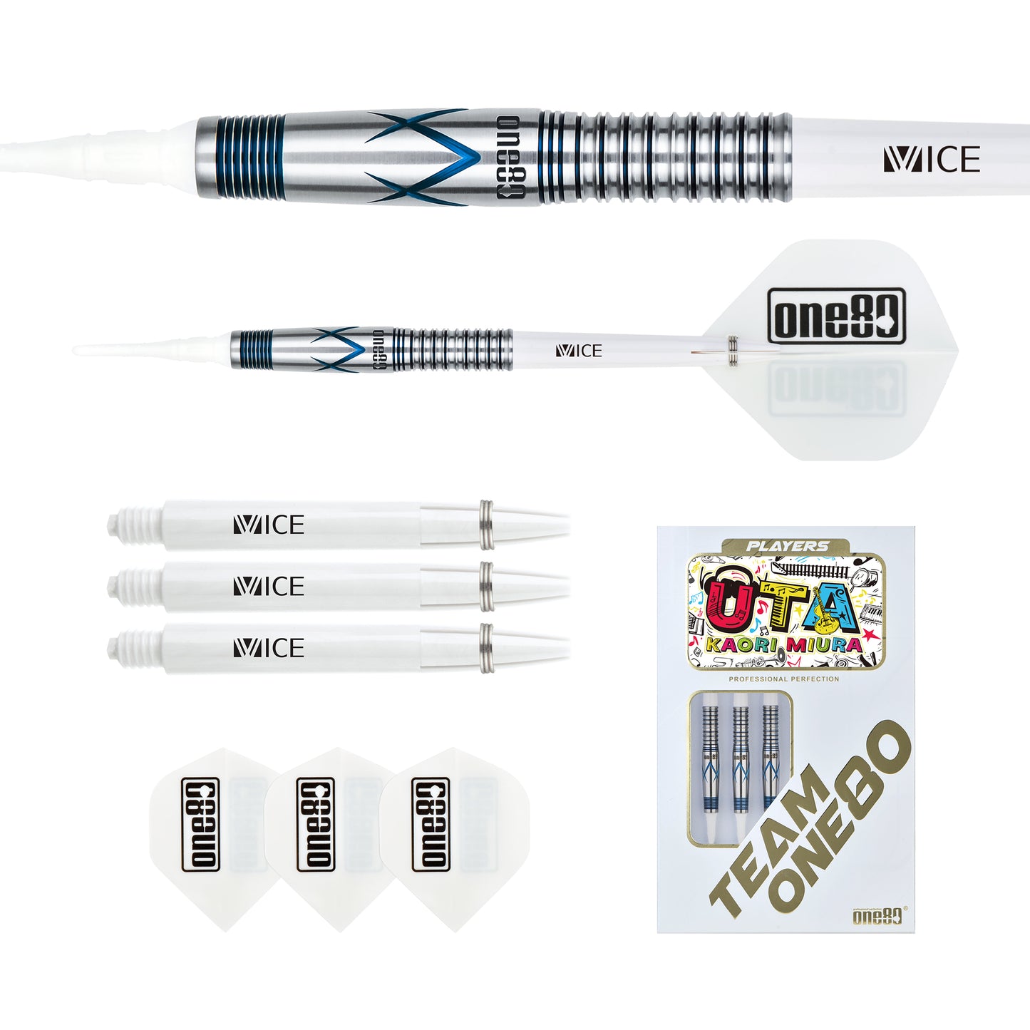 One80 Kaori Miura Signature Dart Blue Softip 18g