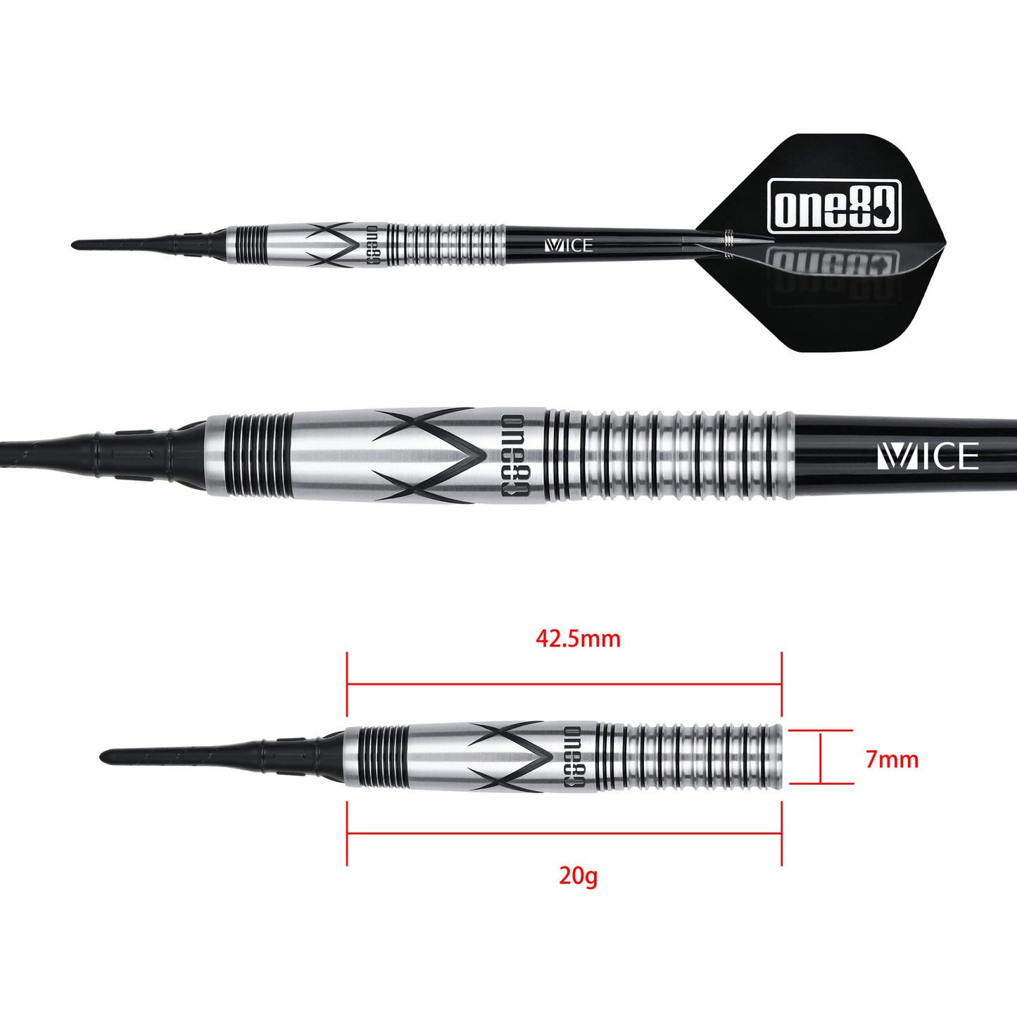 One80 Kaori Miura Signature Dart Black Softtip 20g