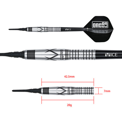 One80 Kaori Miura Signature Dart Black Softtip 20g