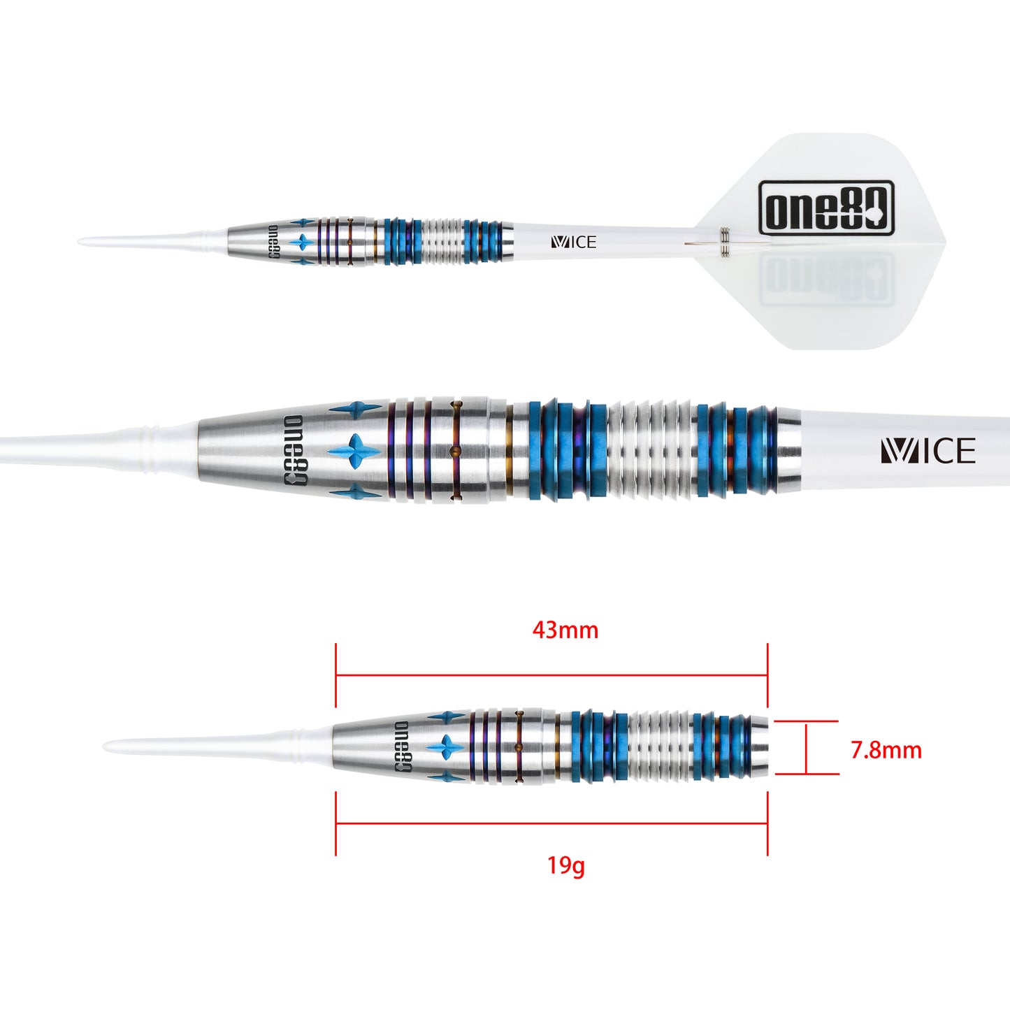 ONE80 Maya Sekine Orca II No.5 Blue Softip 19g