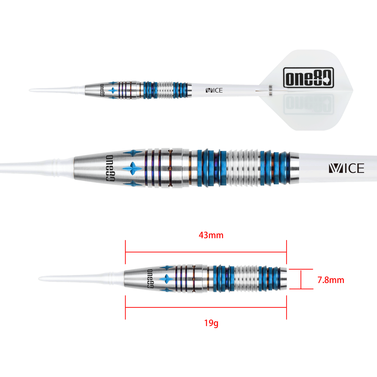 ONE80 Maya Sekine Orca II No.5 Blue Softip 19g