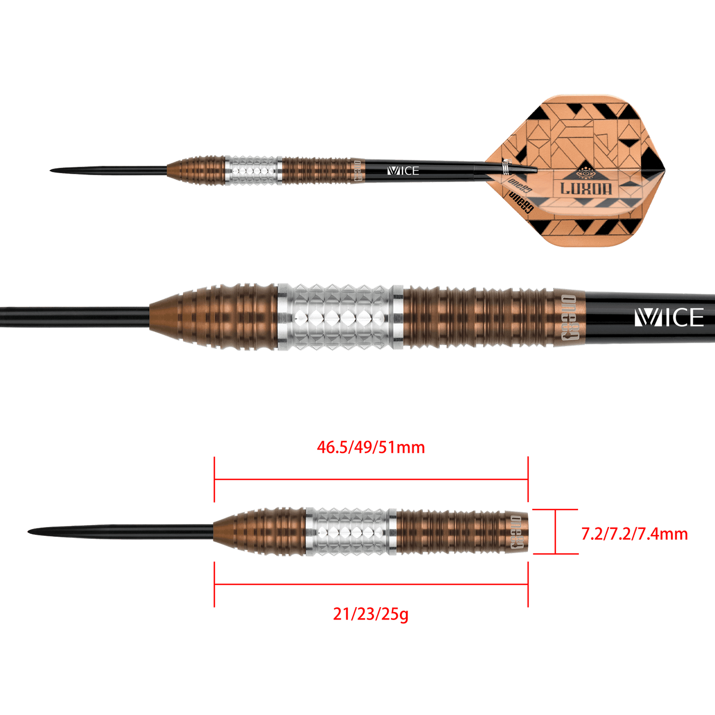 ONE80 Luxor Delta Steeltip
