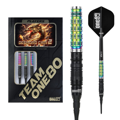 ONE80 Desmond Chin Signature Dart V2 Softtip 20g Black/Rainbow
