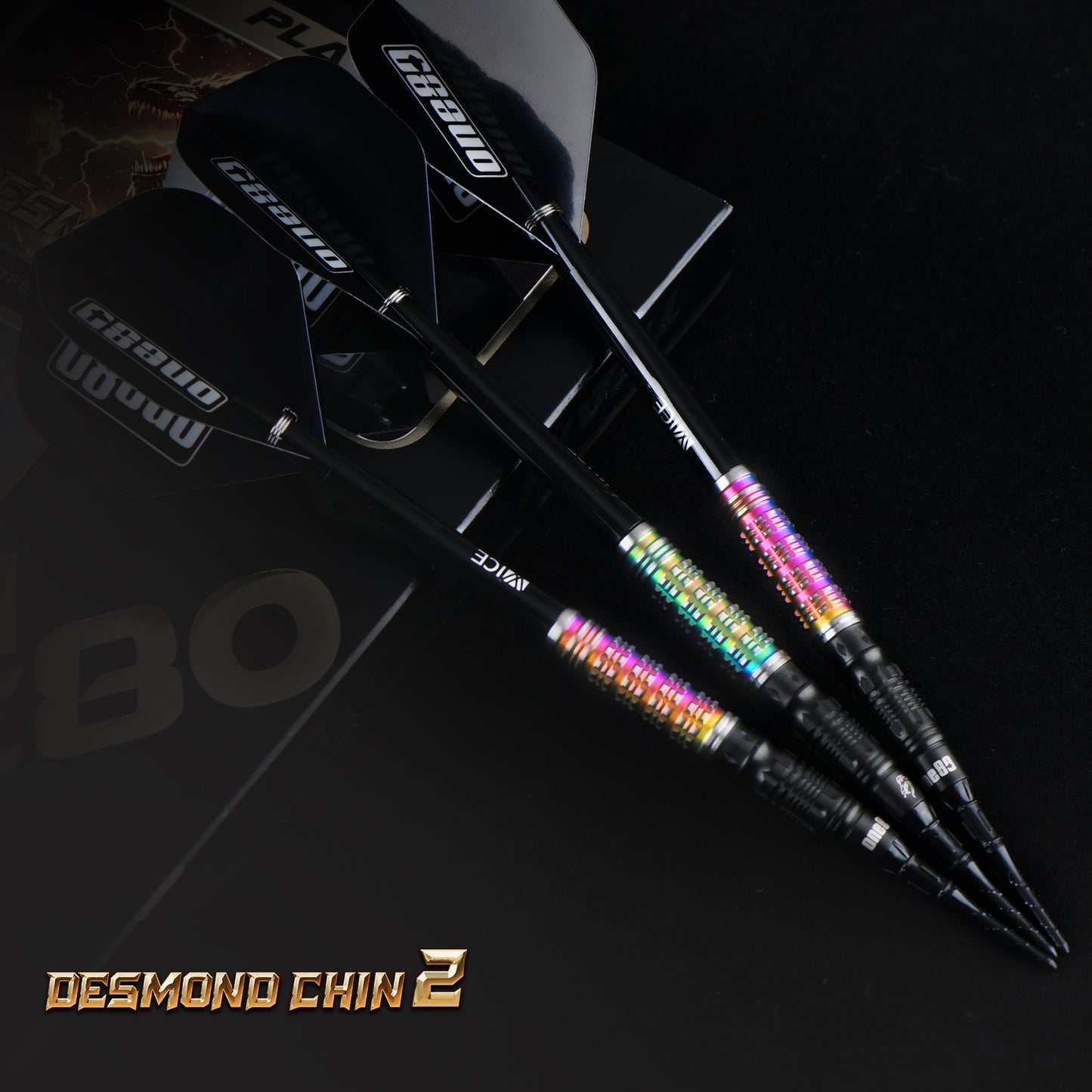ONE80 Desmond Chin Signature Dart V2 Softtip 20g Black/Rainbow