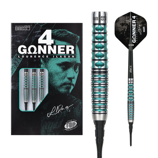 One80 GUNNER 4 Softtip 18g - Black&Jade