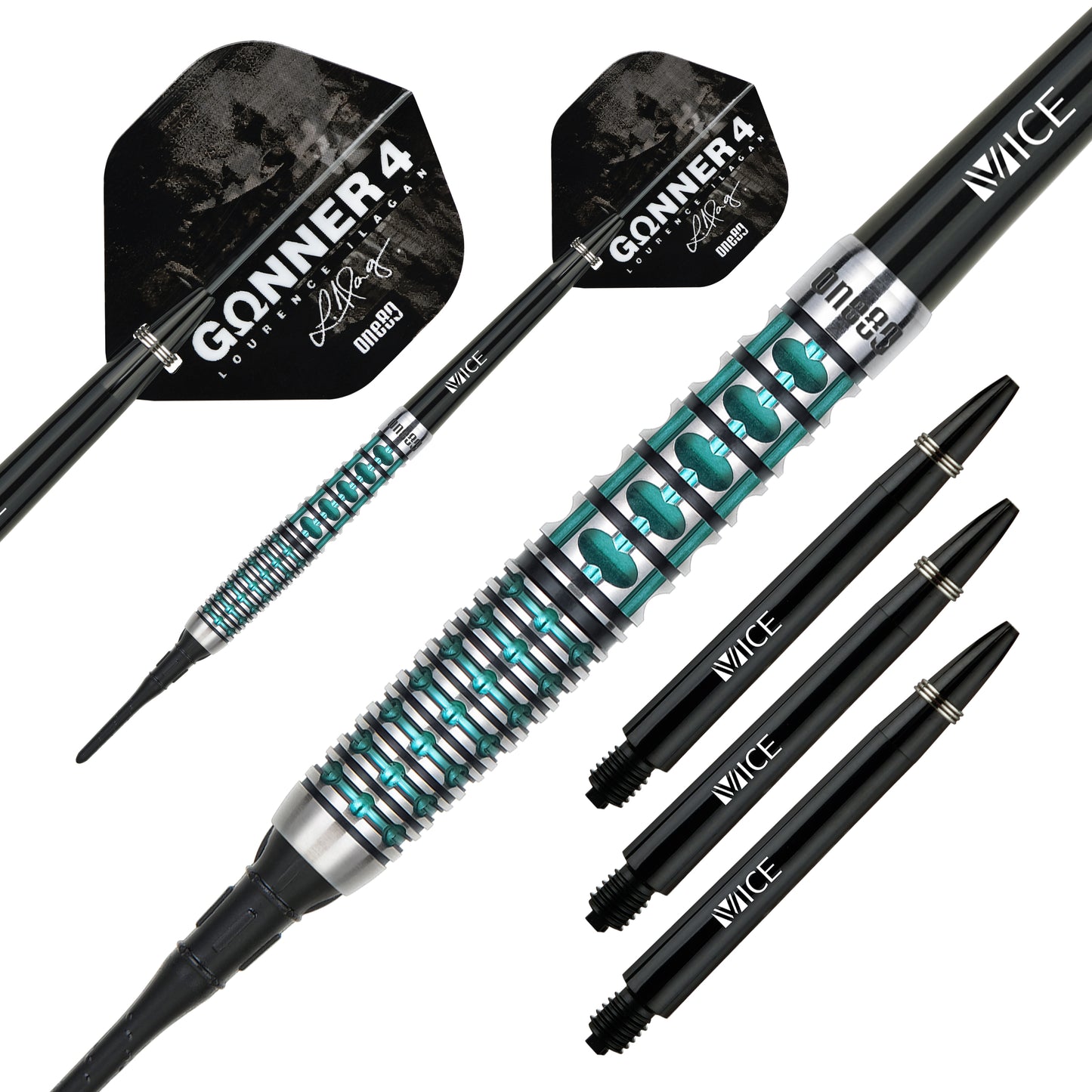 One80 GUNNER 4 Softtip 18g - Black&Jade