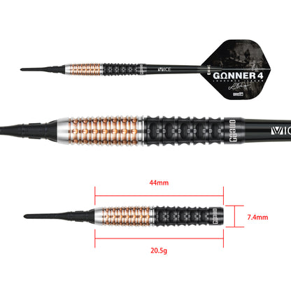 One80 GUNNER 4 Softip 20.5g - Black&Rosegold