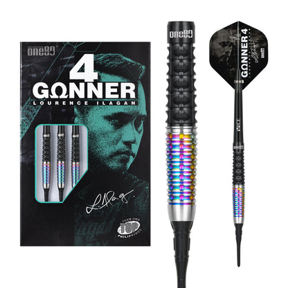 One80 GUNNER 4 Softip 22g - Black&Rainbow