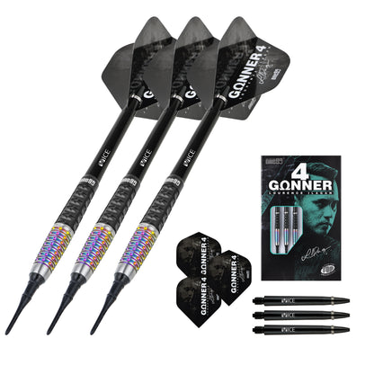 One80 GUNNER 4 Softip 22g - Black&Rainbow