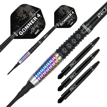 One80 GUNNER 4 Softip 22g - Black&Rainbow