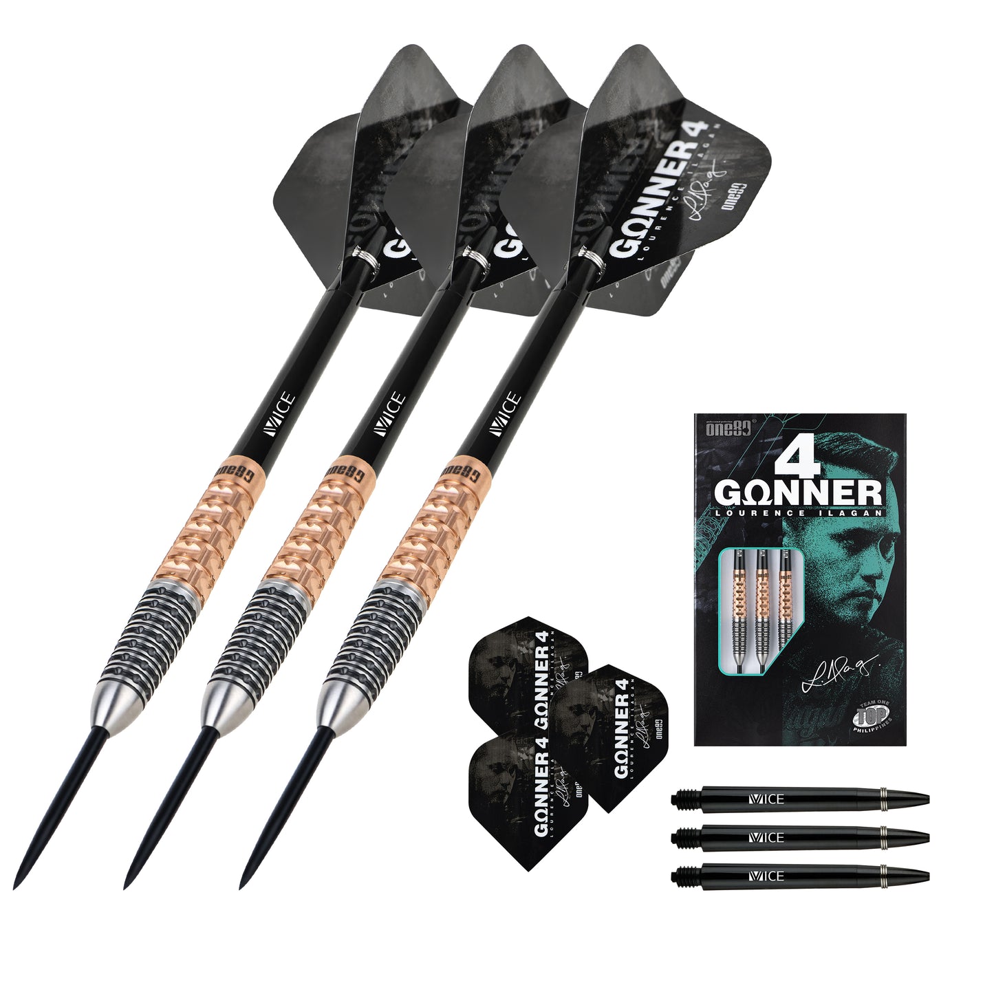 One80 GUNNER 4 Steeltip  Black&Rosegold