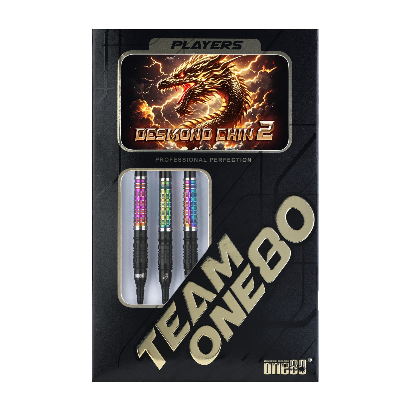 ONE80 Desmond Chin Signature Dart V2 Softtip 20g Black/Rainbow