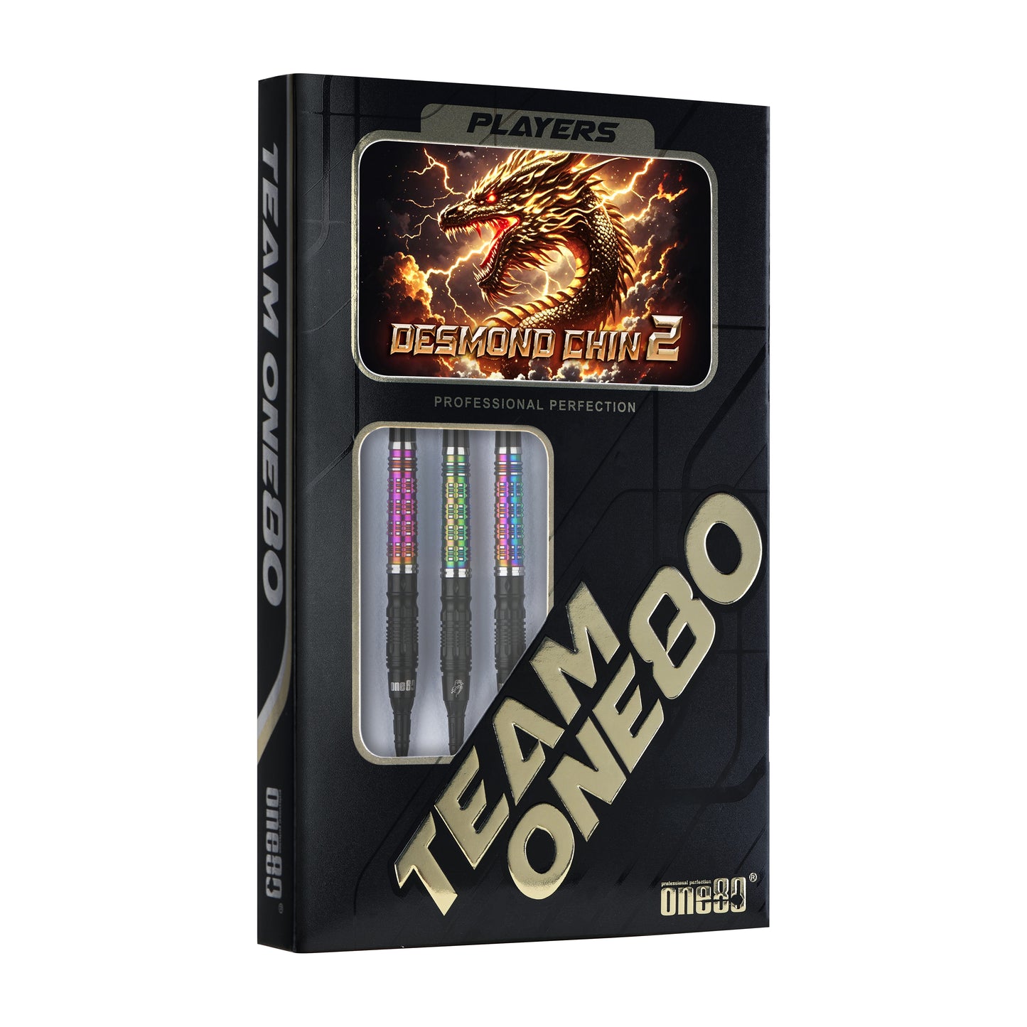 ONE80 Desmond Chin Signature Dart V2 Softtip 20g Black/Rainbow