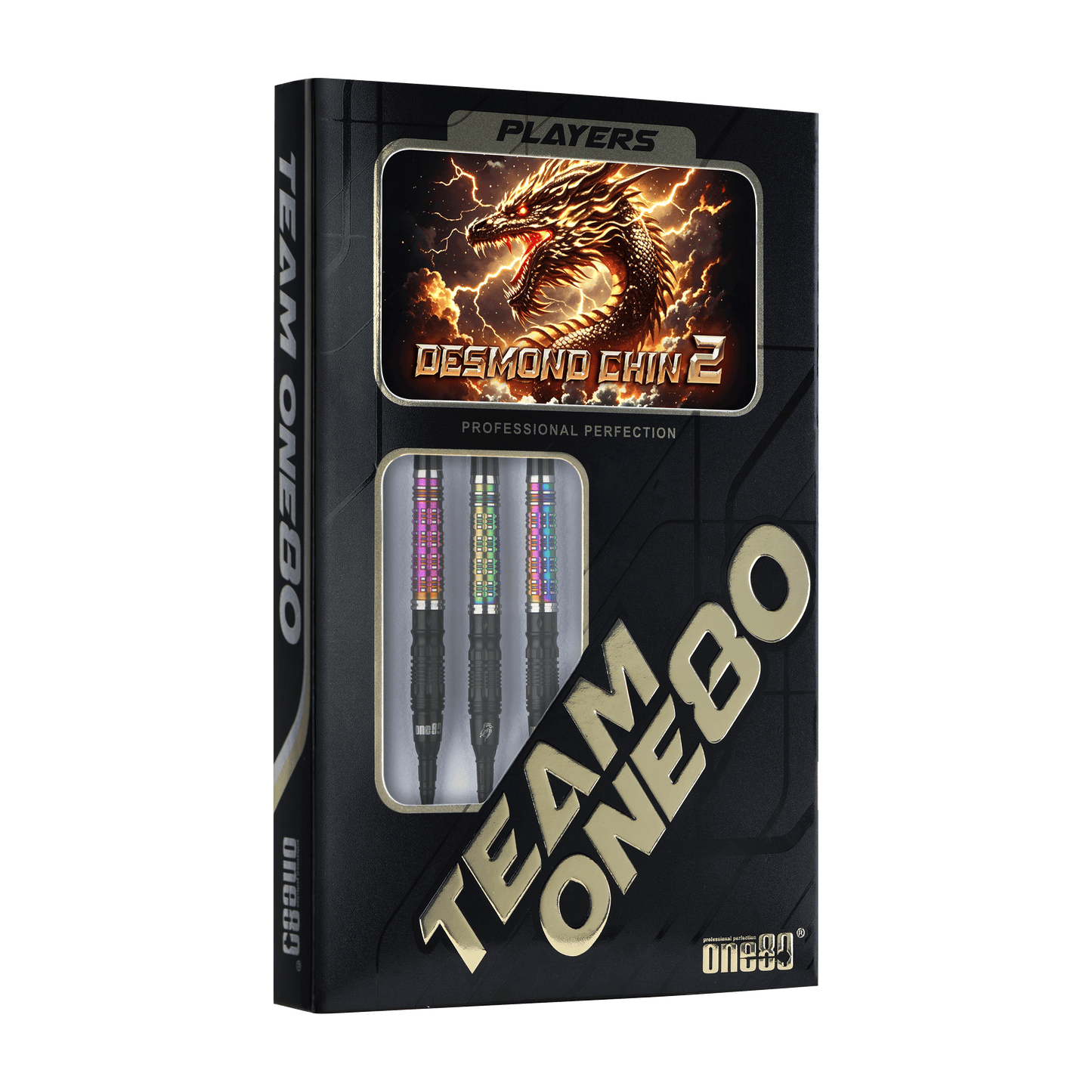 ONE80 Desmond Chin Signature Dart V2 Softtip 20g Black/Rainbow