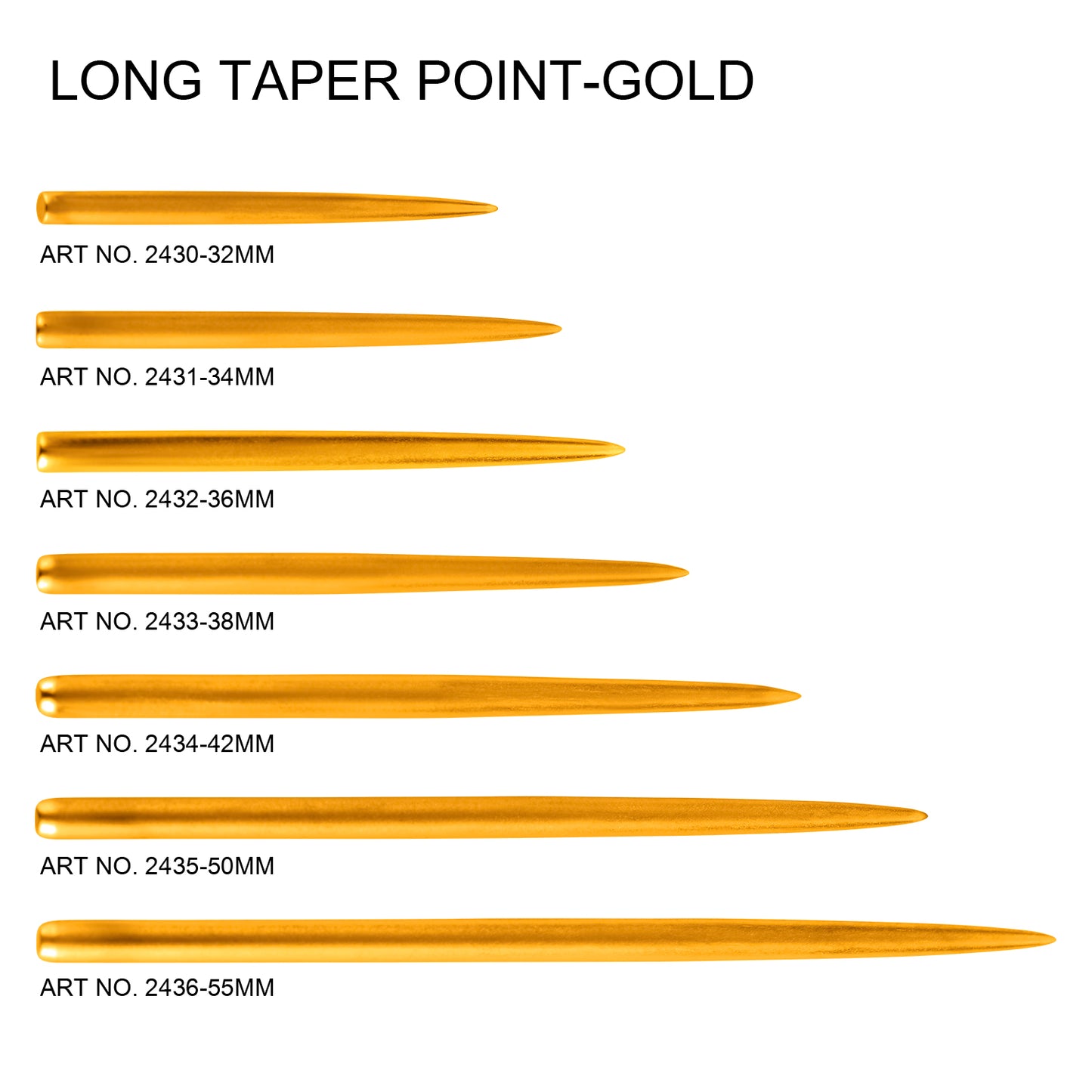 One80 Long Taper Point - Gold