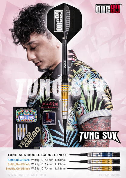 ONE80 Tung Suk Steeltip 23g (Black/Gold)