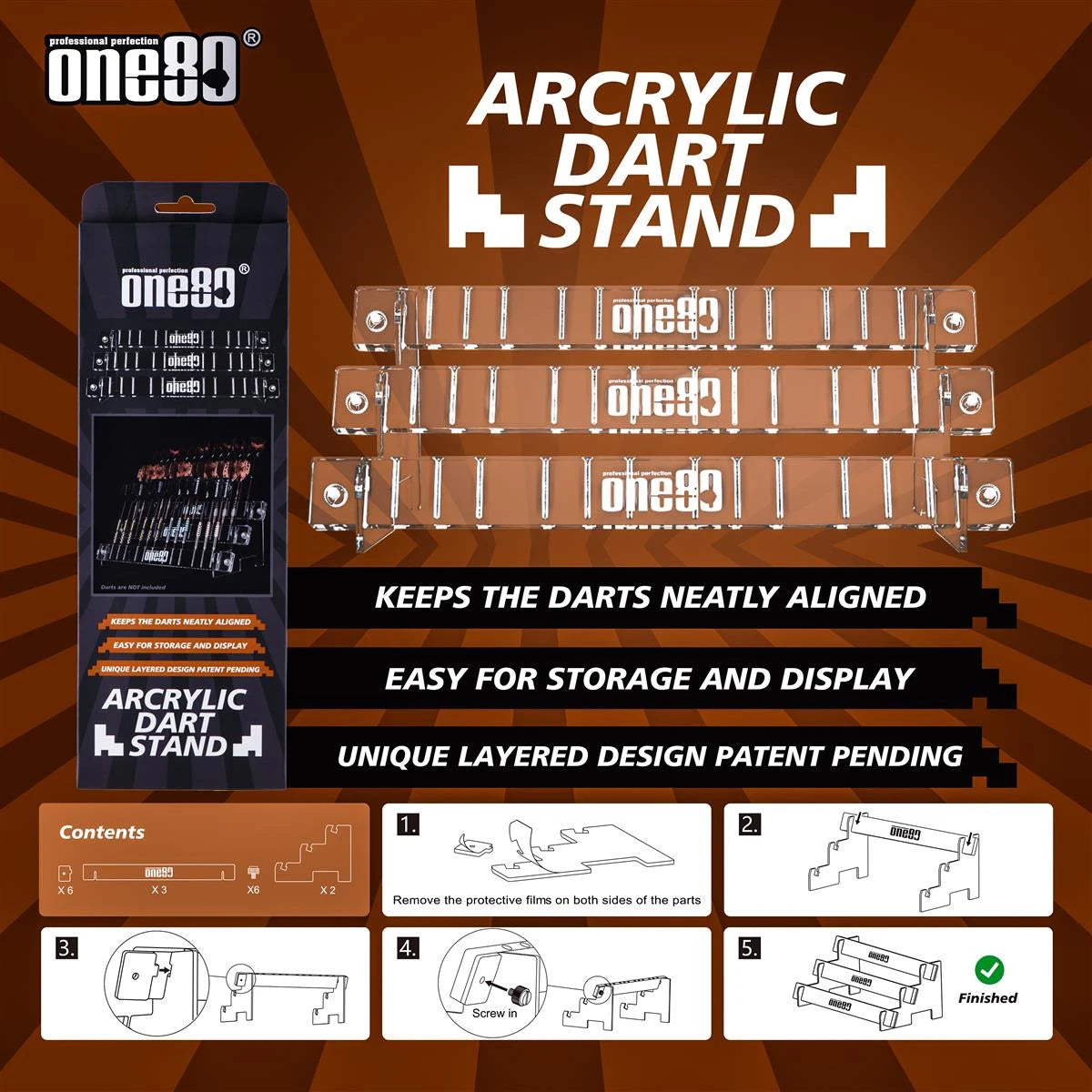 One80 Arcrylic Dart Stand