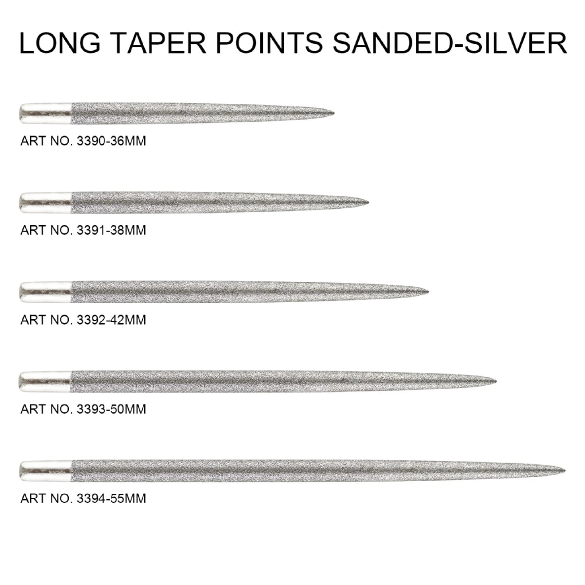 One80 Long Taper Points(Sand Coated)-Silver