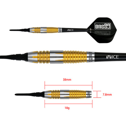 ONE80 Peter Machin Signature Dart V2 Softip 18g