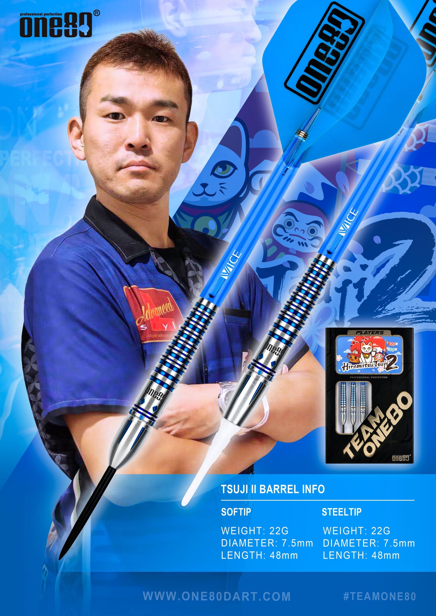 ONE80 Hiromitsu Tsuji V2 Steeltip 22g